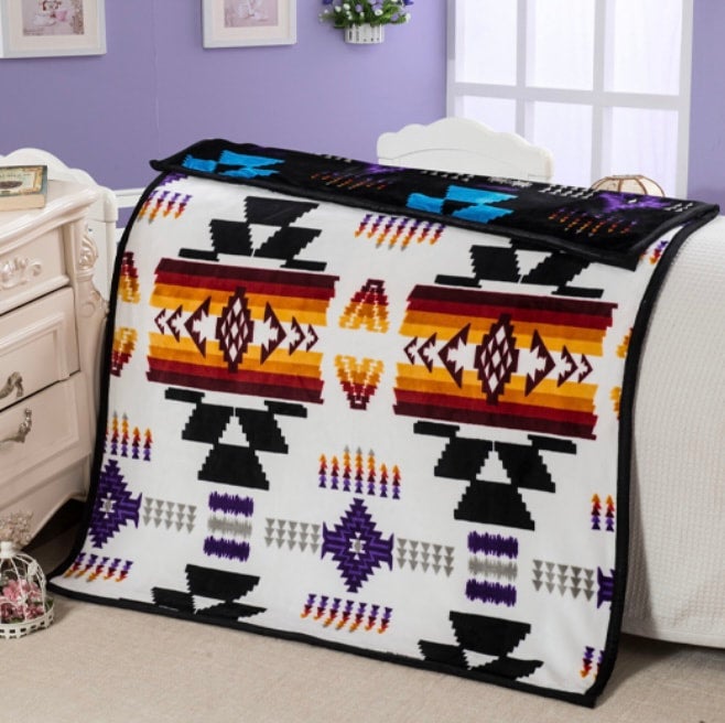 Native Print Throw Blanket 40 x 60 Nez Perce Traditions LLC